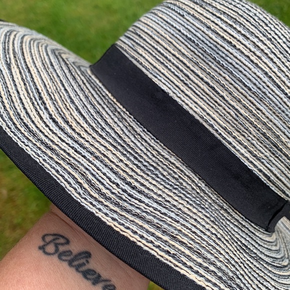 Solar Escape Woven Sun Hat Black Light Blue Cream O/S - Picture 2 of 10